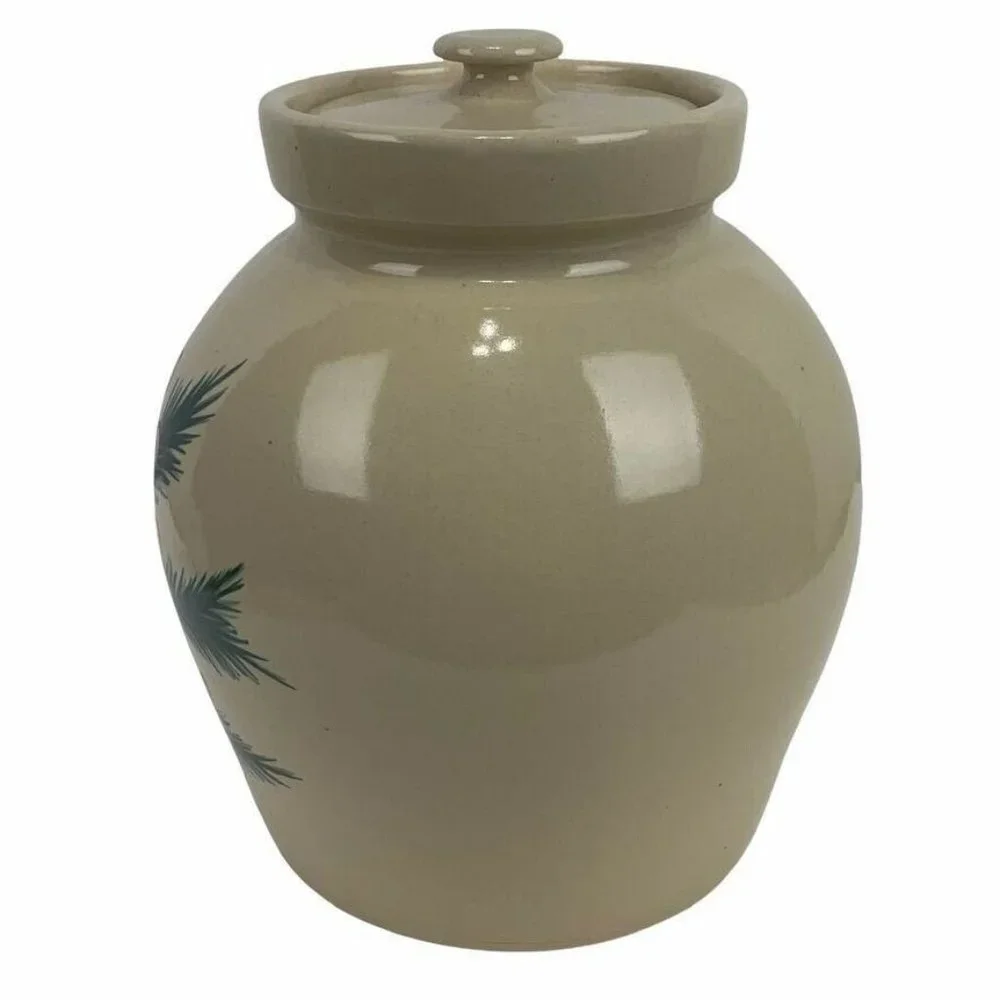 Paul Storie Pottery Large Pinecone Canister‎ w/ Lid Marshall TX Glazed Rustic
